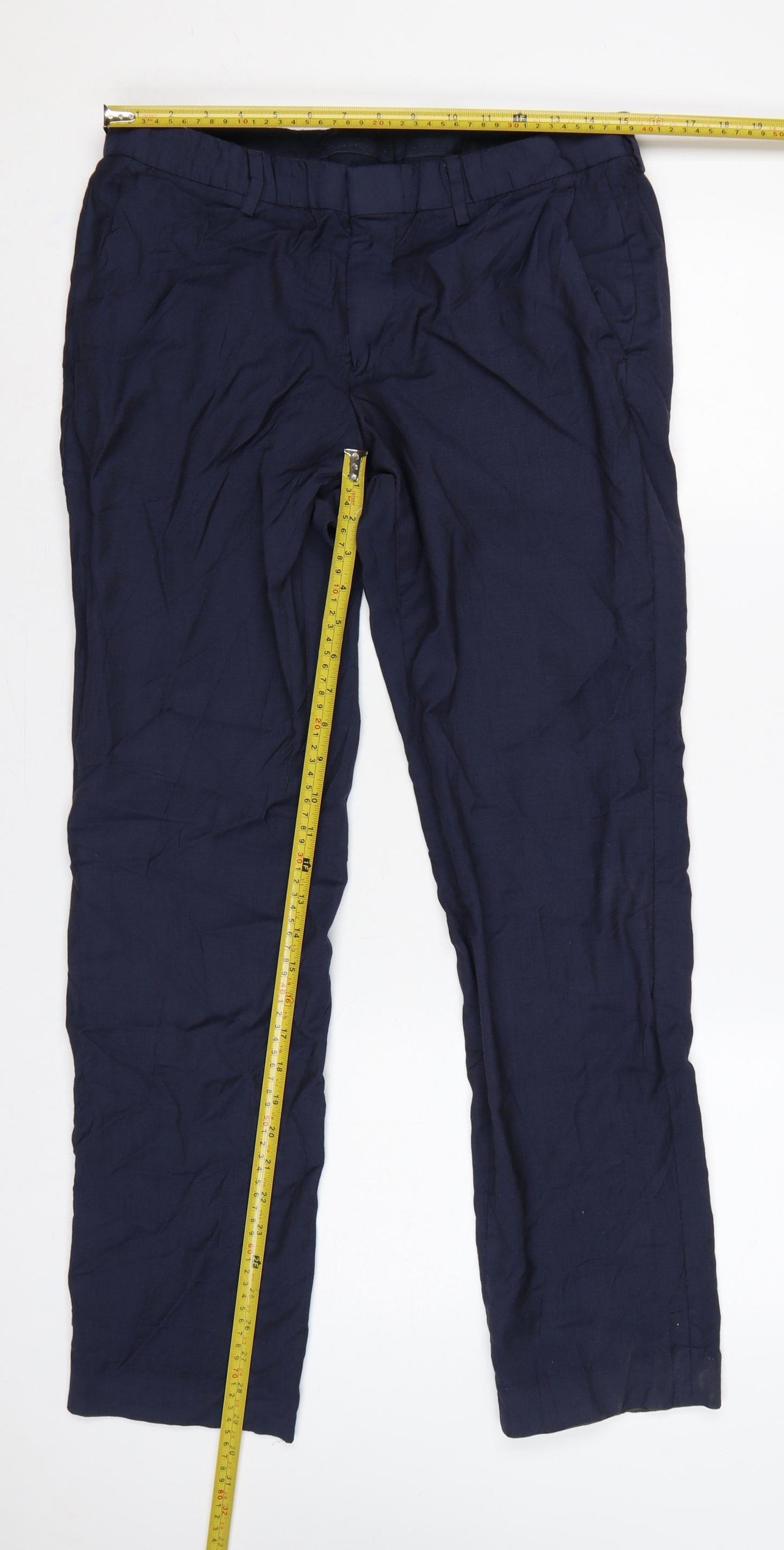 Hugo Boss Men’s Blue Wool Dress Trousers UK 48 Flat Front Formal