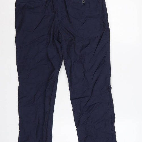 Hugo Boss Men’s Blue Wool Dress Trousers UK 48 Flat Front Formal