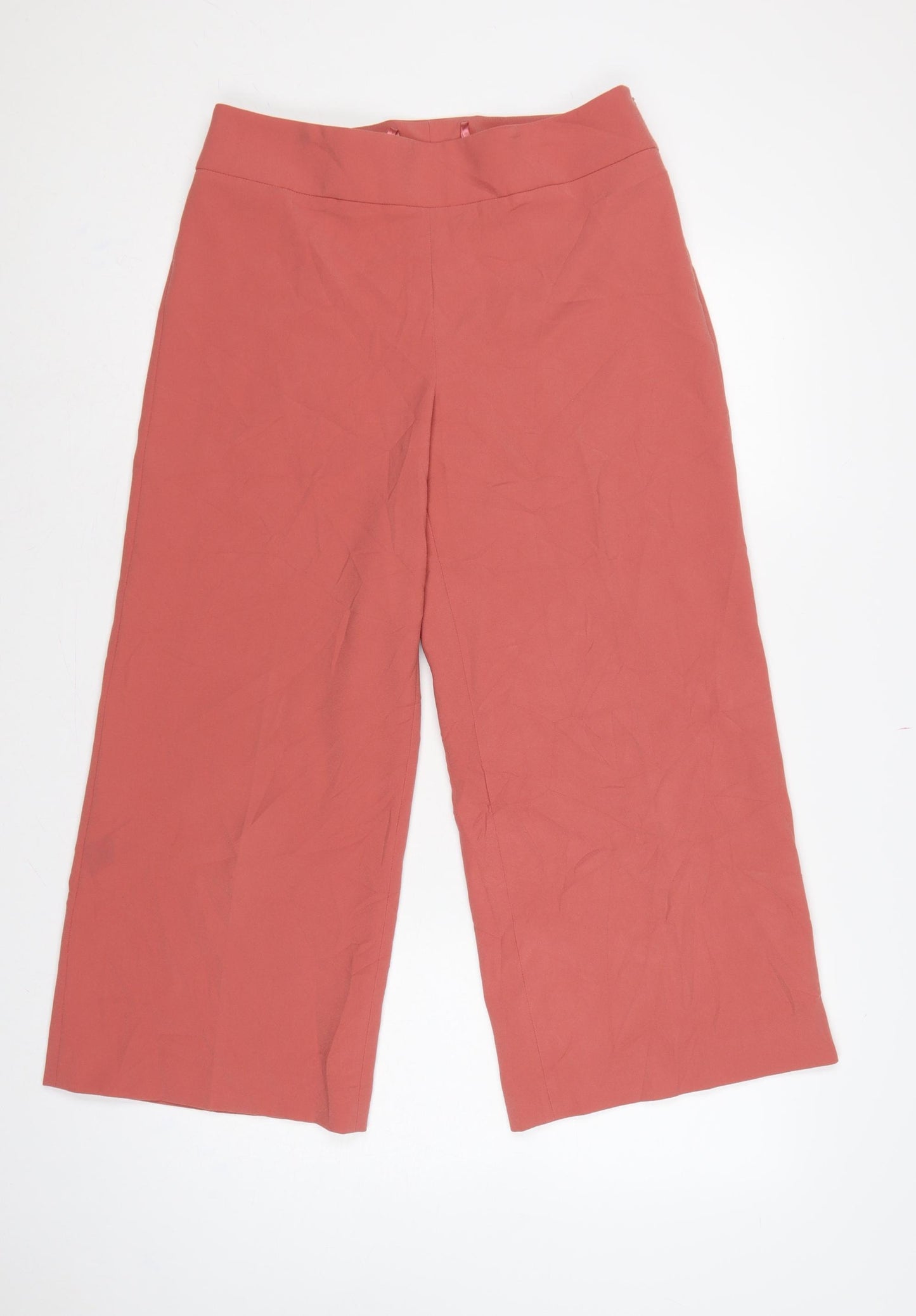 Madeleine Women Pink UK 12 High Rise Straight Leg Dress Trousers