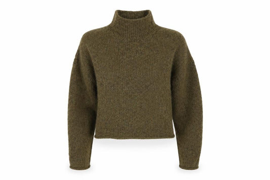 Zara Women's Green S High Neck Knit Pullover Jumper