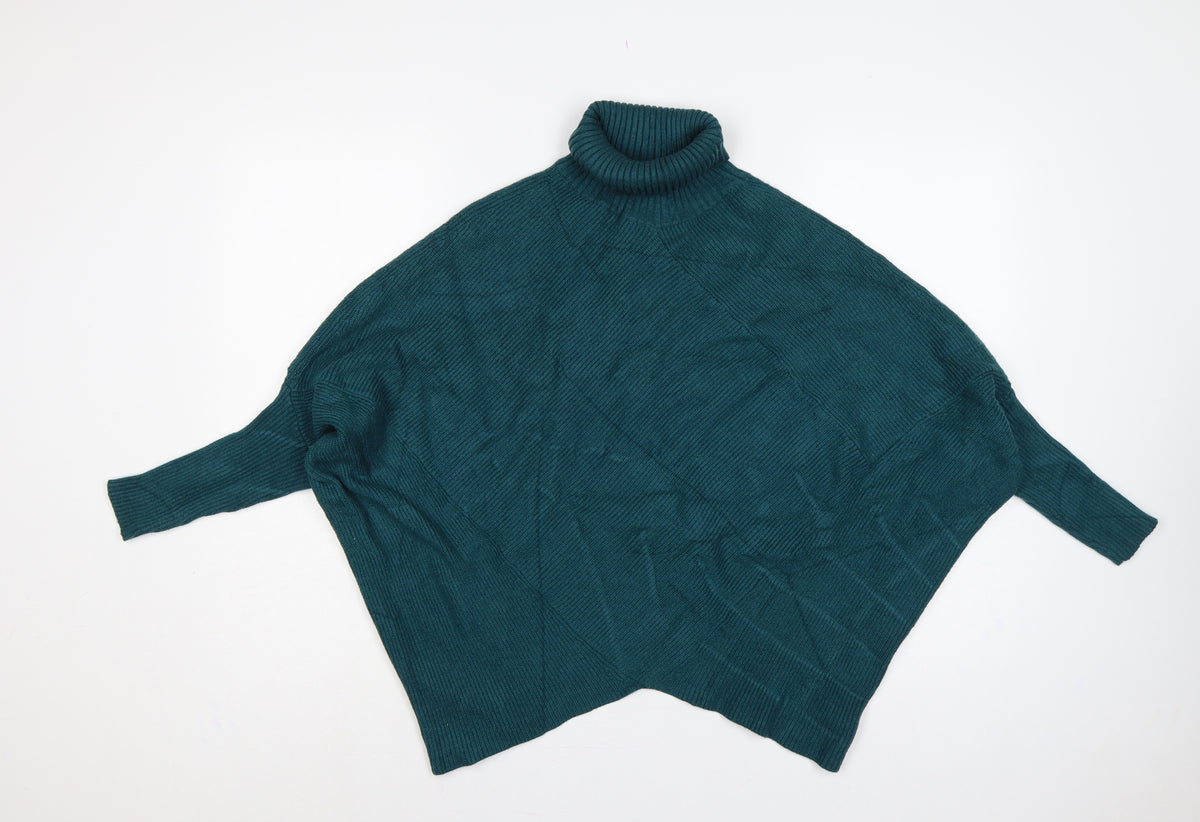 Nuna Lie Women’s Green S Cable Knit Roll Neck Oversized Jumper