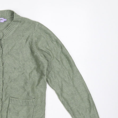 Honor Millburn Women’s Green Size 10 Knit Button Pocket Cardigan