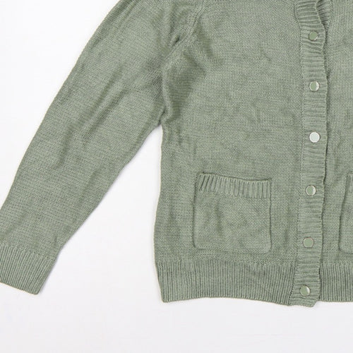 Honor Millburn Women’s Green Size 10 Knit Button Pocket Cardigan