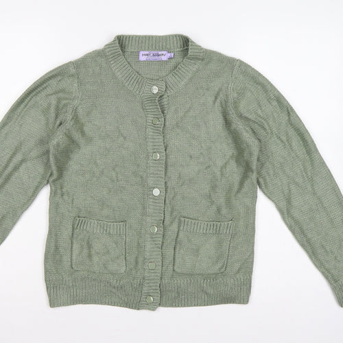 Honor Millburn Women’s Green Size 10 Knit Button Pocket Cardigan