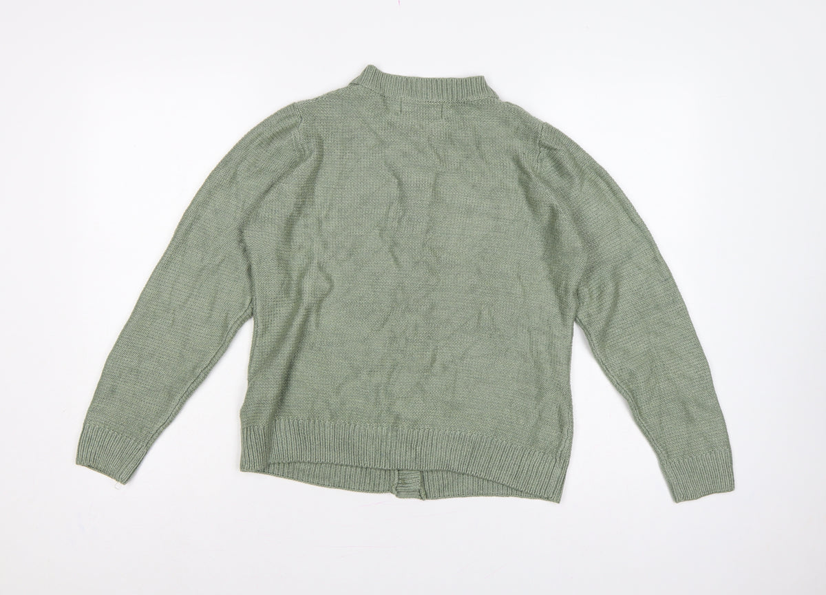 Honor Millburn Women’s Green Size 10 Knit Button Pocket Cardigan