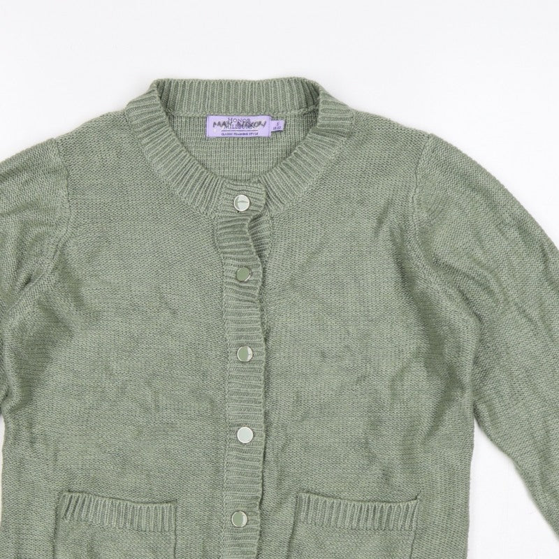 Honor Millburn Women’s Green Size 10 Knit Button Pocket Cardigan