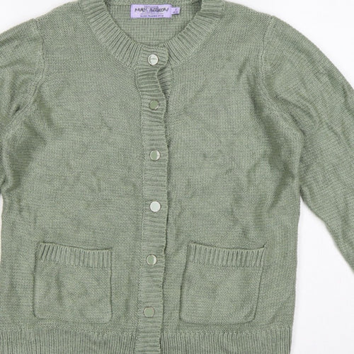 Honor Millburn Women’s Green Size 10 Knit Button Pocket Cardigan