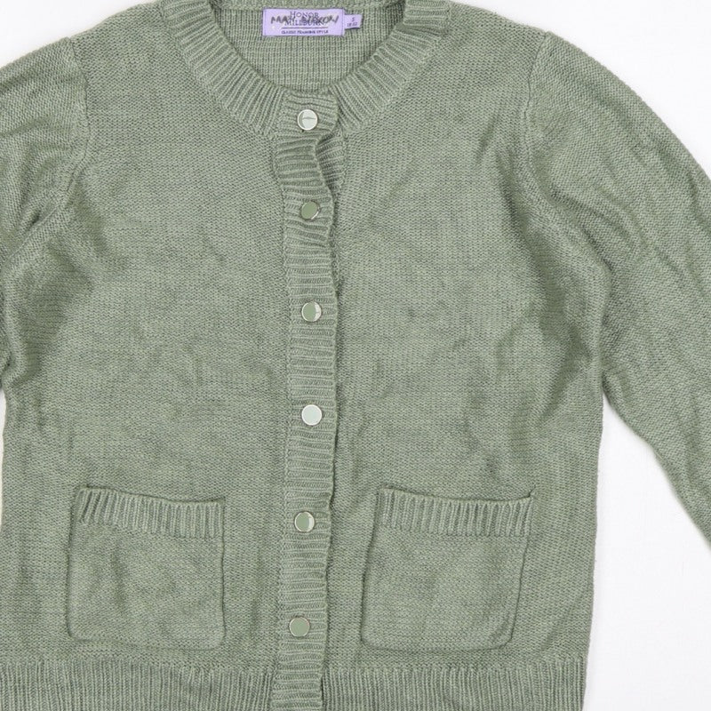 Honor Millburn Women’s Green Size 10 Knit Button Pocket Cardigan