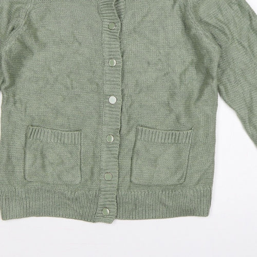 Honor Millburn Women’s Green Size 10 Knit Button Pocket Cardigan