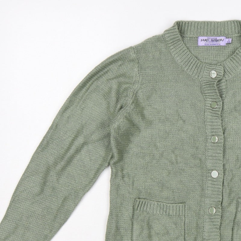 Honor Millburn Women’s Green Size 10 Knit Button Pocket Cardigan