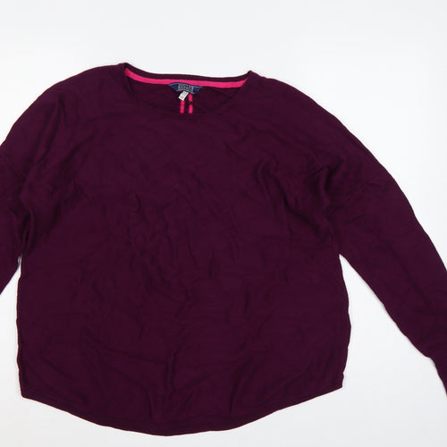 Joules Women’s Purple Size 16 Crew Neck Cotton Blend Jumper