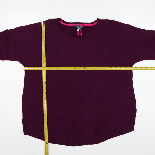 Joules Women’s Purple Size 16 Crew Neck Cotton Blend Jumper