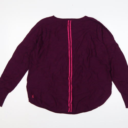 Joules Women’s Purple Size 16 Crew Neck Cotton Blend Jumper