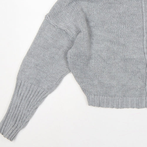 Missguided Women Grey S Chunky Knit Oversized Crew Neck Jumper