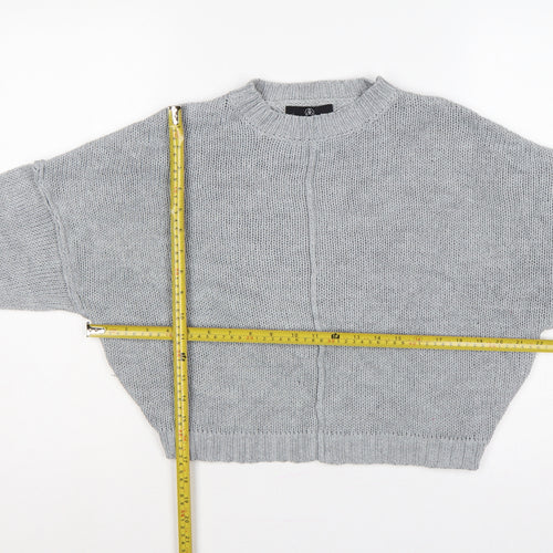 Missguided Women Grey S Chunky Knit Oversized Crew Neck Jumper