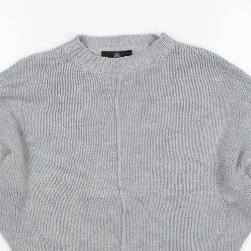 Missguided Women Grey S Chunky Knit Oversized Crew Neck Jumper