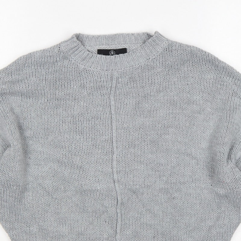 Missguided Women Grey S Chunky Knit Oversized Crew Neck Jumper