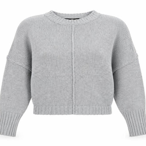 Missguided Women Grey S Chunky Knit Oversized Crew Neck Jumper