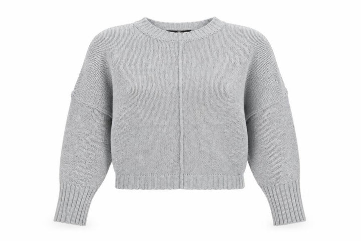 Missguided Women Grey S Chunky Knit Oversized Crew Neck Jumper