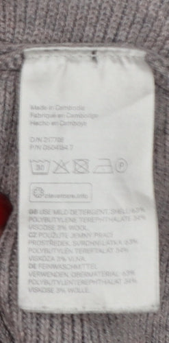 H&M Women’s Grey Size 12 Boat Neck Kimono Sleeve Knit Jumper