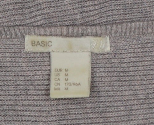 H&M Women’s Grey Size 12 Boat Neck Kimono Sleeve Knit Jumper