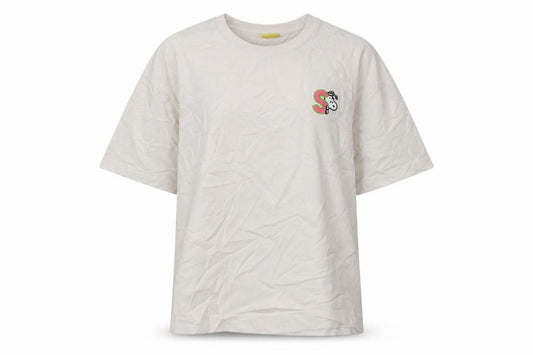 M&S Women Beige UK 16 Peanuts Snoopy Cotton Crew Neck T-Shirt