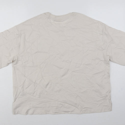 M&S Women Beige UK 16 Peanuts Snoopy Cotton Crew Neck T-Shirt