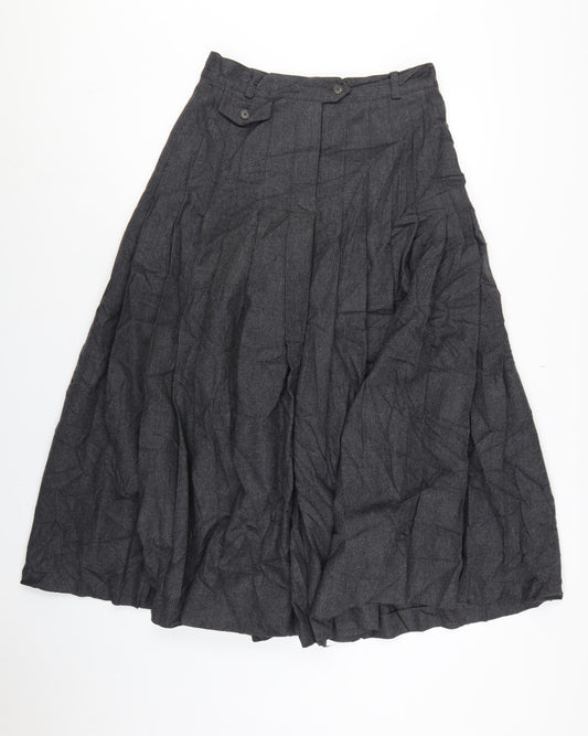 Escada Women Grey UK 10 Long A-Line Wool Cashmere Skirt