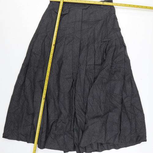 Escada Women Grey UK 10 Long A-Line Wool Cashmere Skirt
