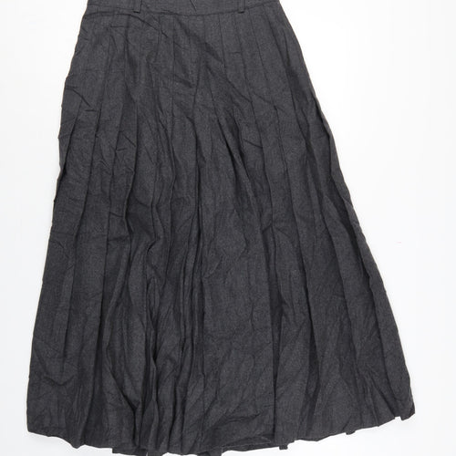 Escada Women Grey UK 10 Long A-Line Wool Cashmere Skirt