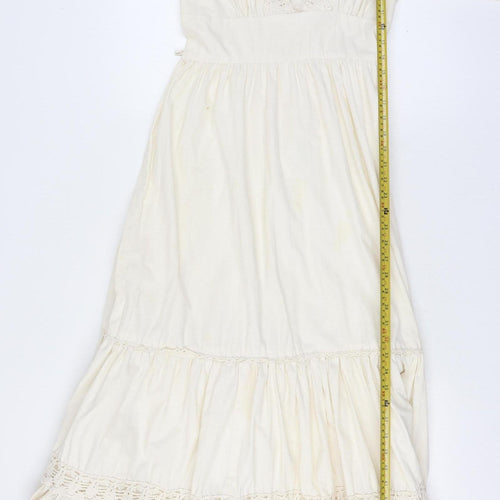 Gunne Sax By Jessica Women Ivory UK 13 Maxi 1970s Prairie Lace Vintage Dress