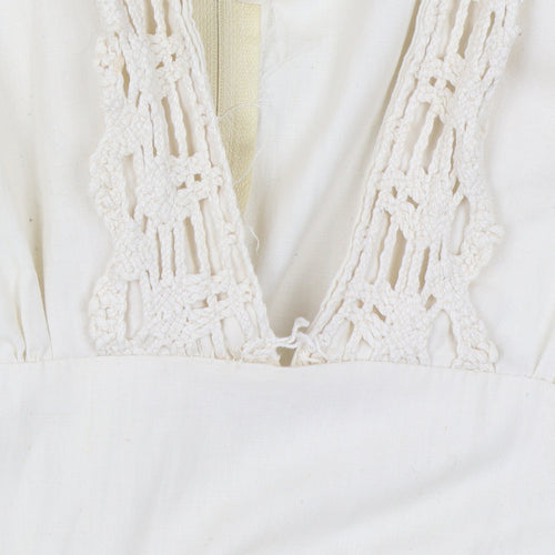 Gunne Sax By Jessica Women Ivory UK 13 Maxi 1970s Prairie Lace Vintage Dress