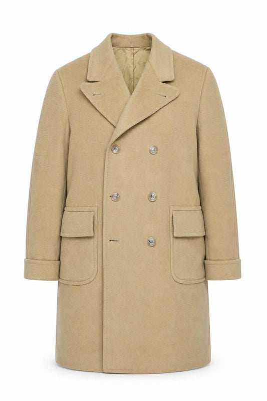 Buffalo Collection Men’s Beige 100% Camel Hair Italian Overcoat Size 46