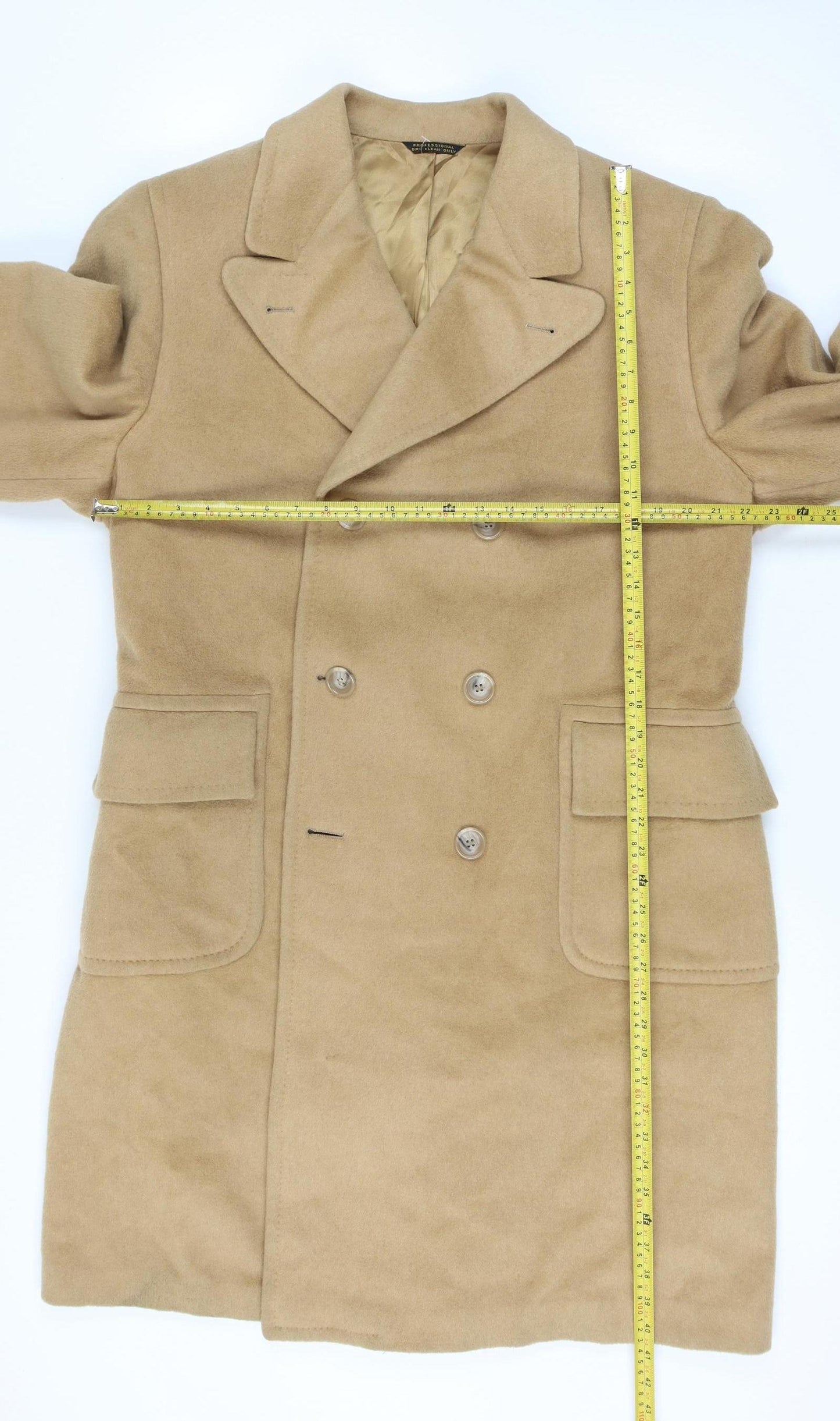 Buffalo Collection Men’s Beige 100% Camel Hair Italian Overcoat Size 46