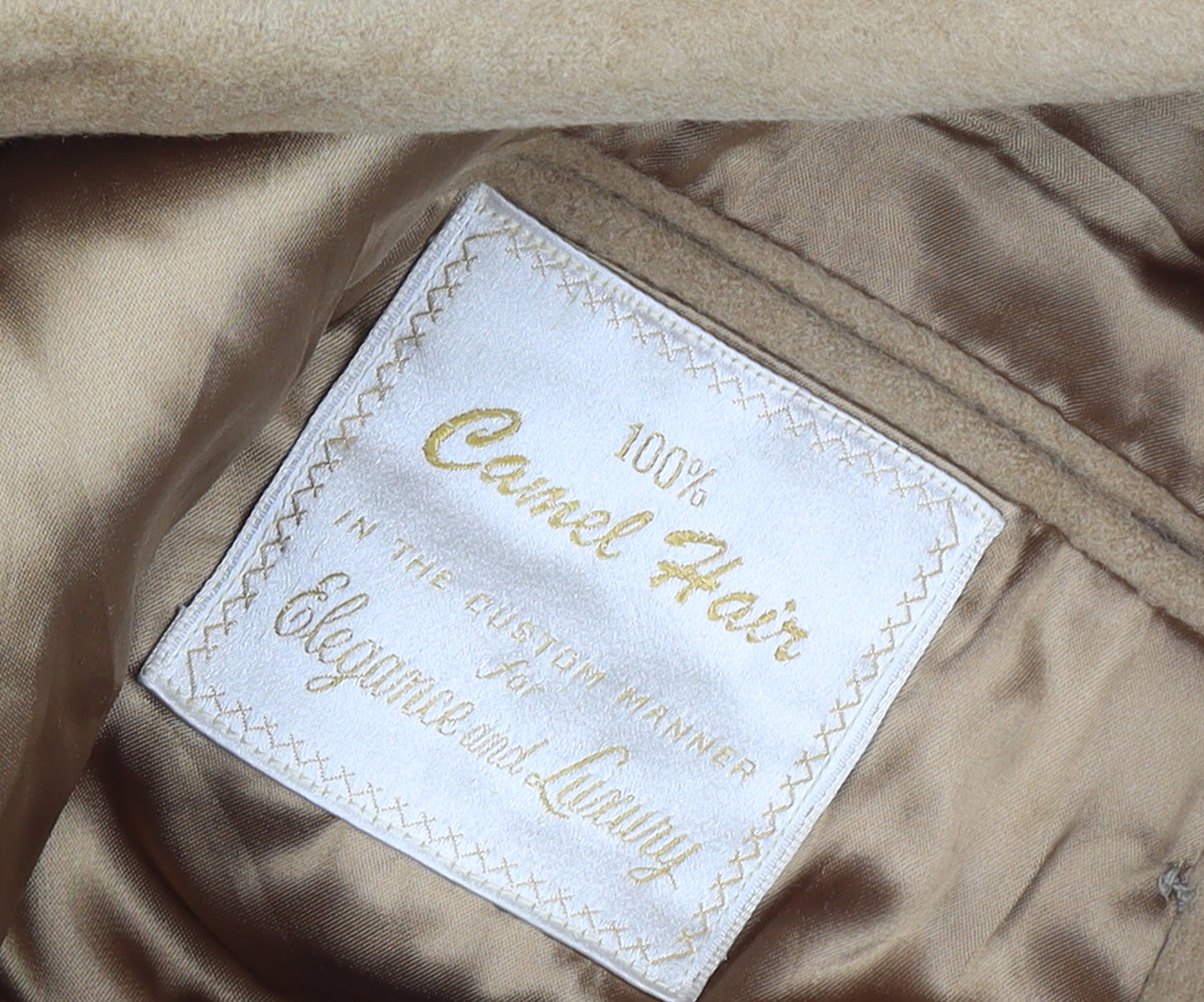 Buffalo Collection Men’s Beige 100% Camel Hair Italian Overcoat Size 46