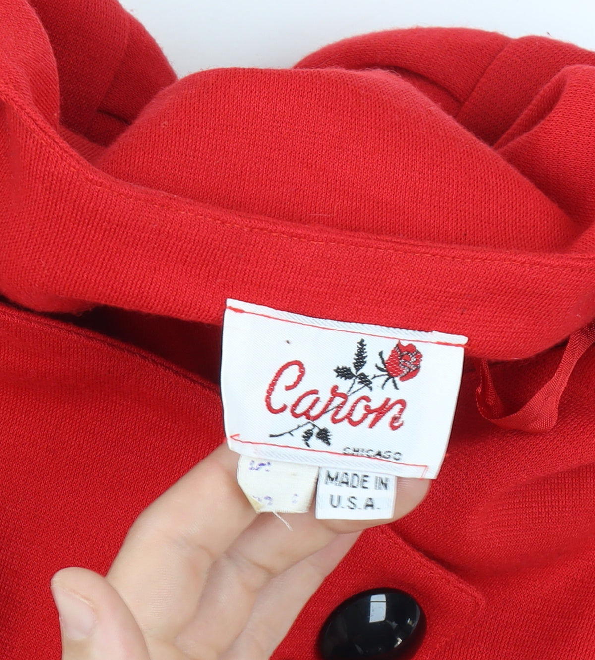 Additional view of Caron Women Red, size 12, Vintage Knit Jacket Dress Button Front