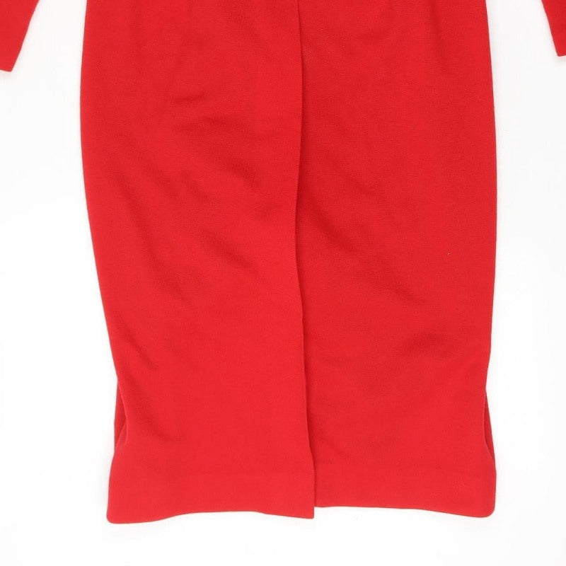 Additional view of Caron Women Red, size 12, Vintage Knit Jacket Dress Button Front