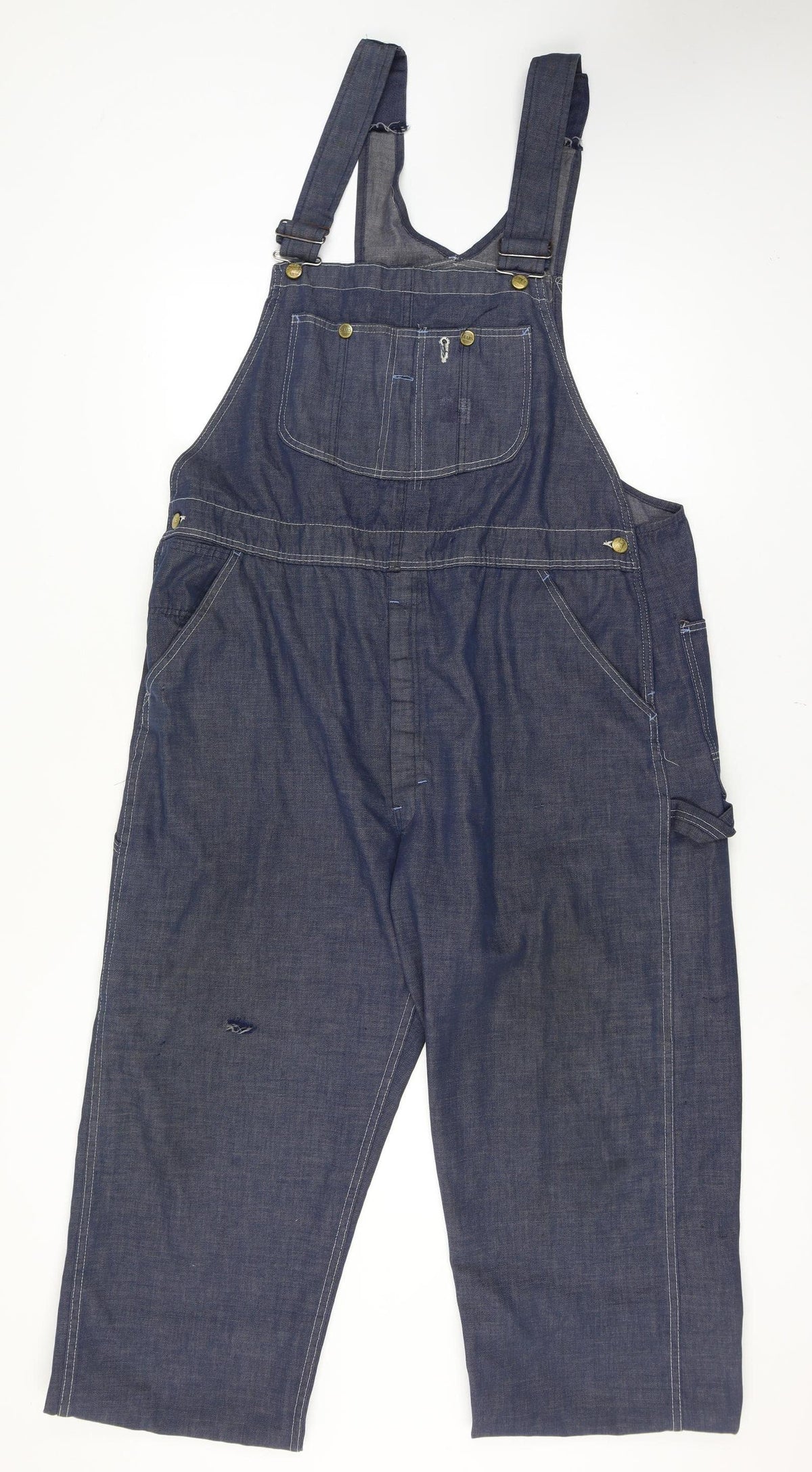 Sears Unisex 40 Inch Adults Blue Denim Dungarees Straight Leg Workwear