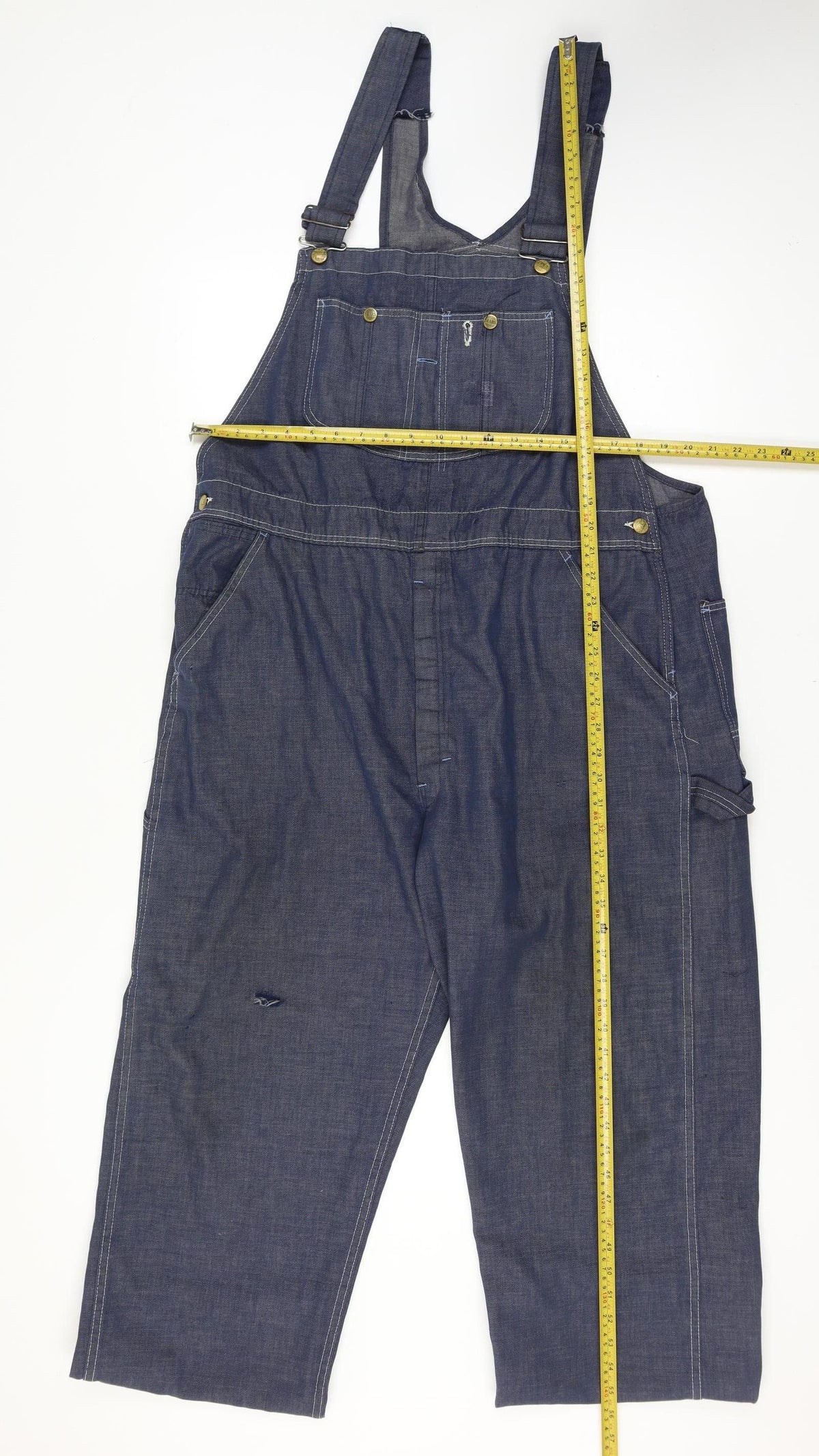Sears Unisex 40 Inch Adults Blue Denim Dungarees Straight Leg Workwear