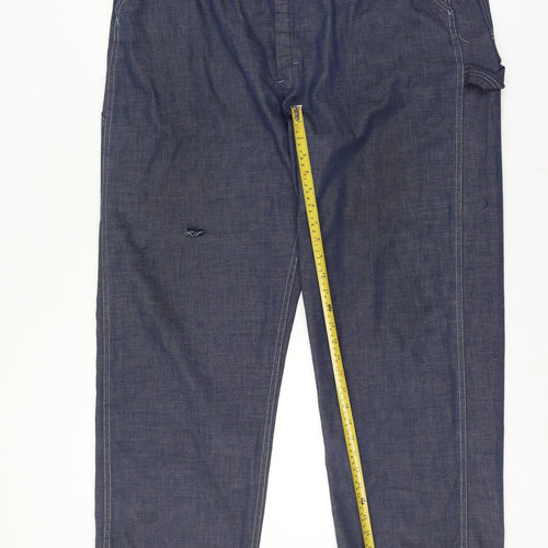 Sears Unisex 40 Inch Adults Blue Denim Dungarees Straight Leg Workwear