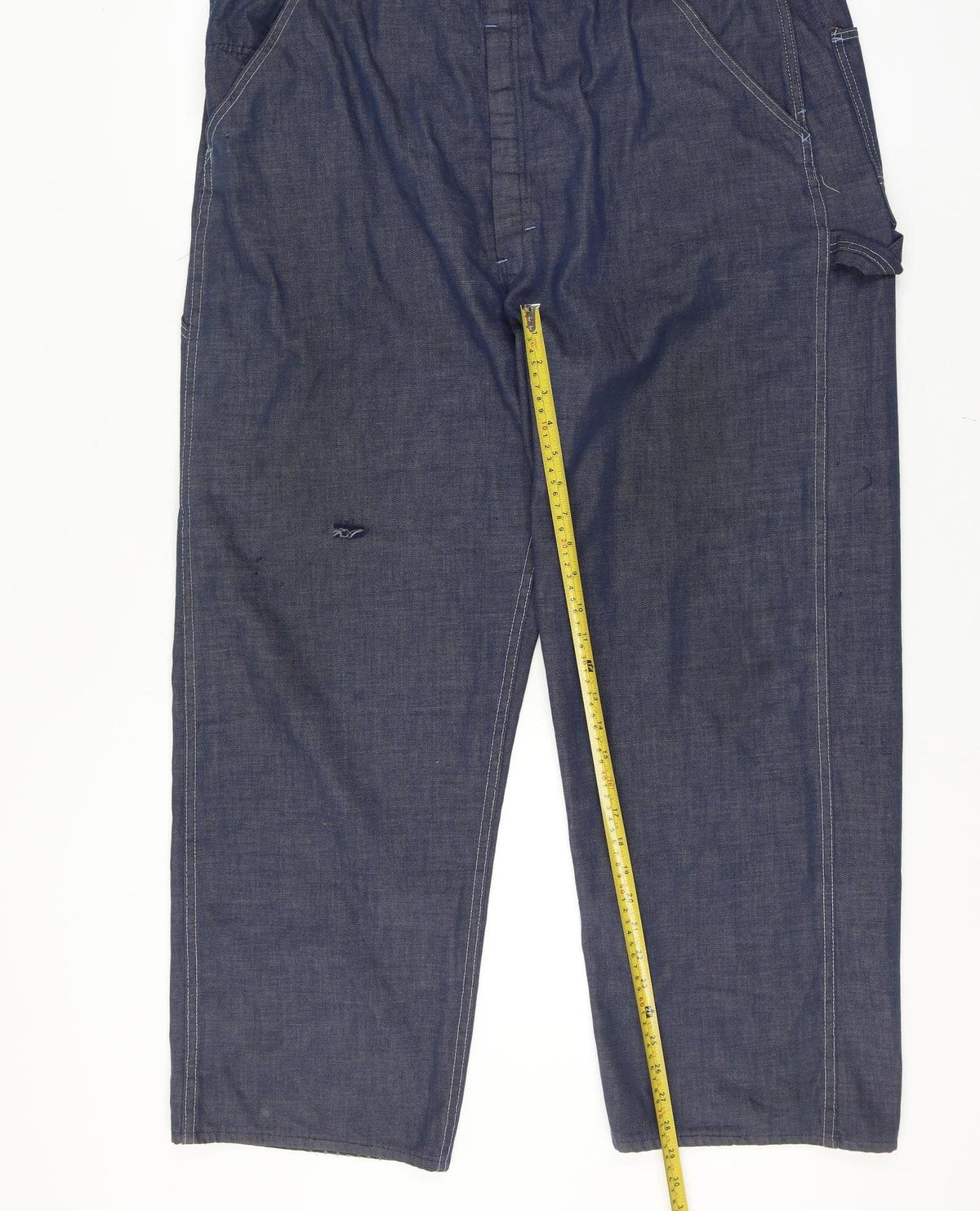 Sears Unisex 40 Inch Adults Blue Denim Dungarees Straight Leg Workwear