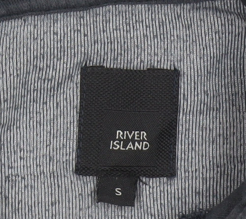 River Island Men’s Black S Velvet Graphic Pullover Hoodie