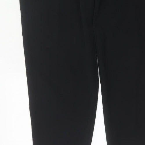 Marks and Spencer Women Black UK 16 Tapered Tailored Dress Trousers
