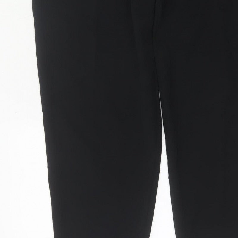 Marks and Spencer Women Black UK 16 Tapered Tailored Dress Trousers
