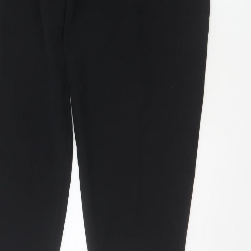 Marks and Spencer Women Black UK 16 Tapered Tailored Dress Trousers