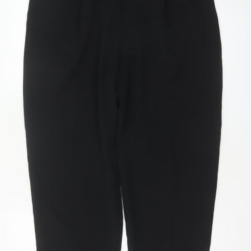 Marks and Spencer Women Black UK 16 Tapered Tailored Dress Trousers