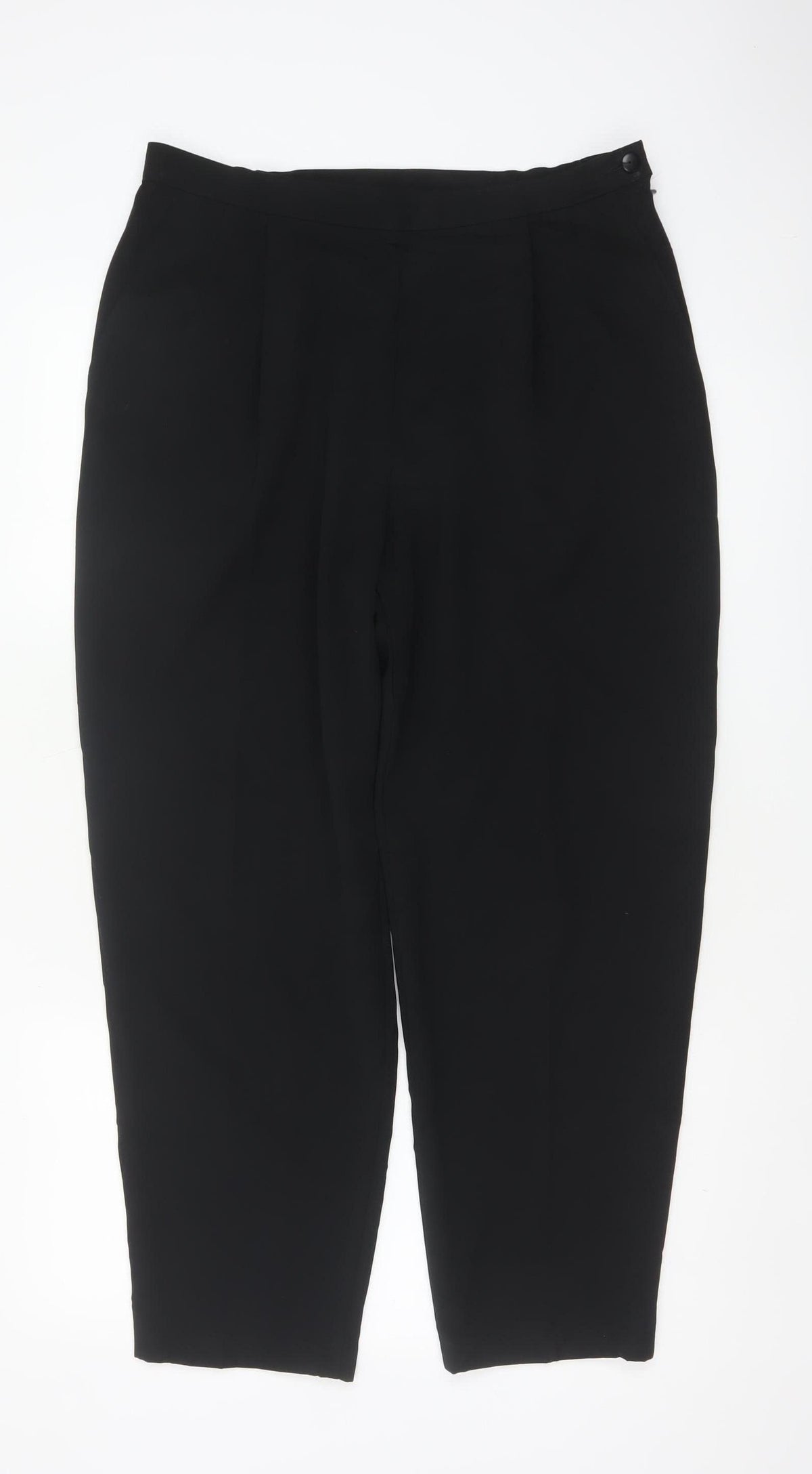 Marks and Spencer Women Black UK 16 Tapered Tailored Dress Trousers