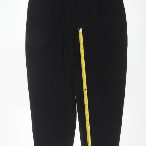 Marks and Spencer Women Black UK 16 Tapered Tailored Dress Trousers