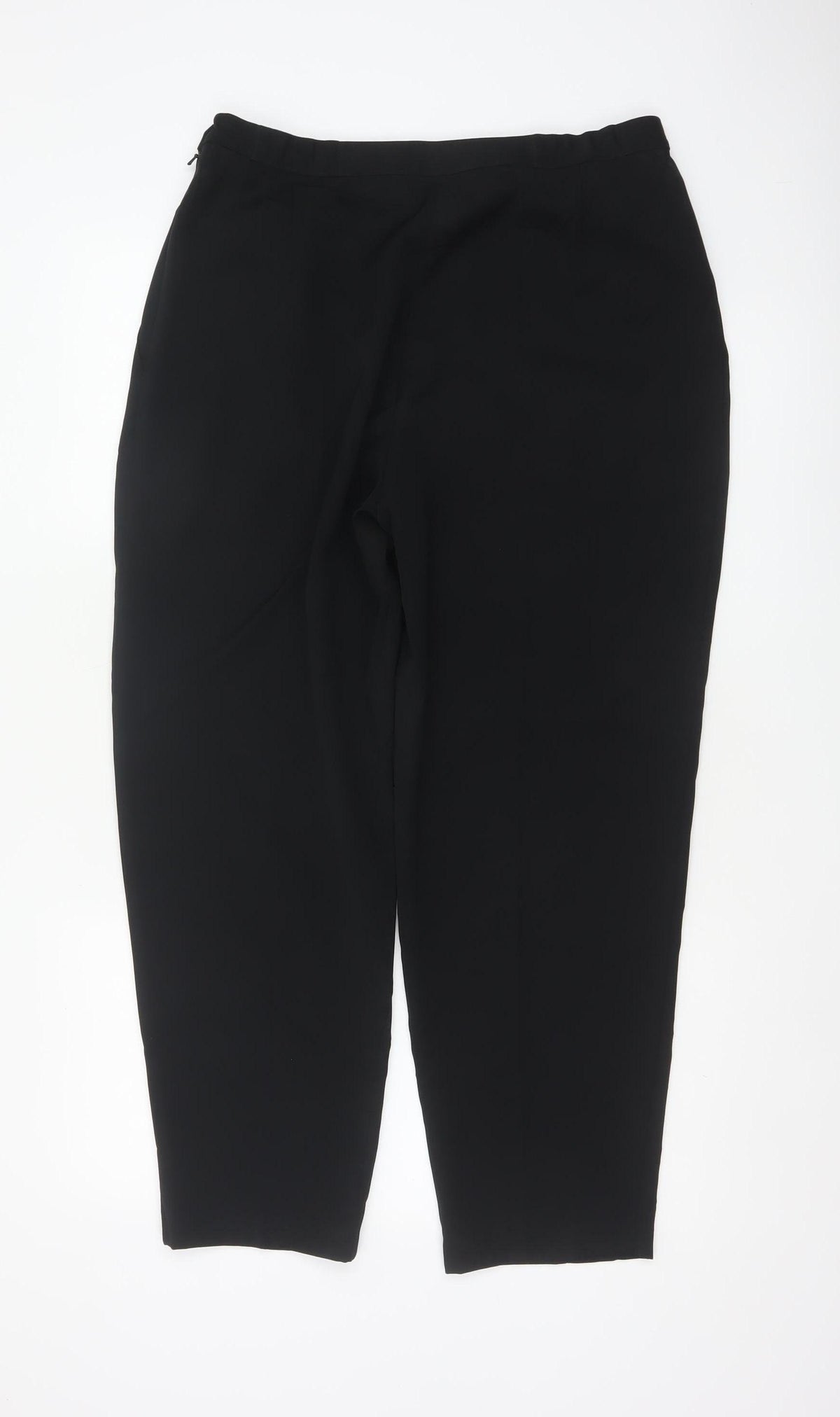Marks and Spencer Women Black UK 16 Tapered Tailored Dress Trousers