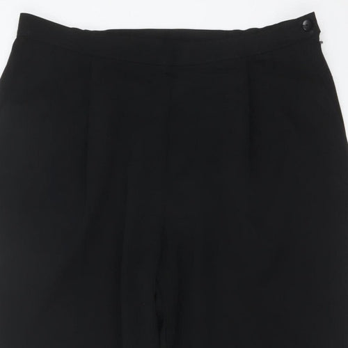 Marks and Spencer Women Black UK 16 Tapered Tailored Dress Trousers